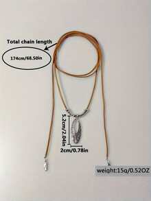 1pc Ladies Clothing Chain, Necklace, Decorative Chain, Wild, Beautiful, With Jewelry, Travel, Party, Fashion, Ornaments, Avant-Garde - Silver - View 2