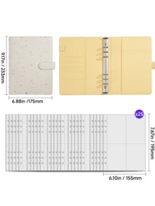 1 Set A5/A6 Size PU Leather Multi Functional Photo Card Album Refillable Binder Notebook With Rings For Pictures Tickets Cards Daily Planning Journal Office School Student Travel Gift Organization Storage Scrapbooking Supplies Vintage - Star model - View 7