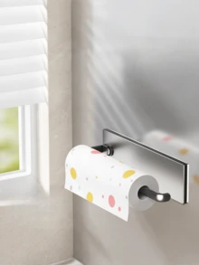 1 Punch-Free Wall-Mounted Kitchen Tissue Holder, Punch-Free Roll Paper Storage Rack, Kitchen Tissue Wrap Towel Storage Rack. - Multicolor - View 2