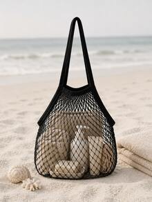 ROMWE Fairycore 美人鱼镂空设计中号手提包，适合学生、返校季、工作、商务、通勤、购物和度假等各种场合。这款大容量便携包，经典休闲，适合青少年、女性和大学生使用。 - 黑黑色 - 查看 11