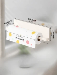1 Punch-Free Wall-Mounted Kitchen Tissue Holder, Punch-Free Roll Paper Storage Rack, Kitchen Tissue Wrap Towel Storage Rack. - Multicolor - View 3