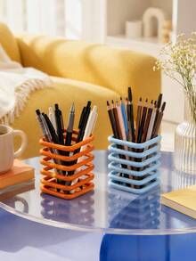 Joivida Minimalist Coil Shape Pen Holder, Creative Desktop Storage Cup & Multifunction Office Supply Organizer Rack For Pens, Pencils, Markers, Scissors, Makeup Brushes, Home Office, Bedroom, Desk Decor, Holiday & Housewarming Gift - multicolor - View 7