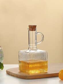 1/3 piezas Botella de aceite de vidrio de 350ML con tapa y asa, recipiente transparente para aceite de oliva de cocina, estante de condimentos de cocina - Ver 5
