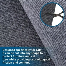 Baofeng 1pc Self-Adhesive Cat Scratching Mat For Walls, Carpets, Sofas & Furniture Protection, Peel&Stick Cat Scratch Pad Board, Anti-Scratch Carpet Cover Pet Scratch Training Toy, - one-size - View 4