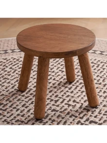 VingeGa 1pc Wooden Medieval Plant Stand, Shoe Bench, Step Stool, 9.41 Inch (24cm) High Planter Table, For Indoor Plants, Modern Accent Table, Flower Pot Riser, Small Round Side/End Table - Multicolor - View 14