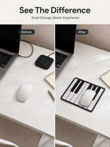 Haus Hana 1 pièce Tapis de souris clavier de piano, motif de clé de sol et de notes, base en caoutchouc antidérapante, tapis de bureau vintage en PVC pour le bureau et la maison, cadeau pour les amateurs de musique, les étudiants, les enseignants, l'usage quotidien, l'anniversaire, Noël - multicolore - Voir 6