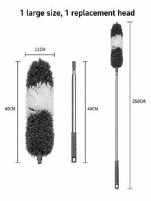 Microfiber Duster With Extendable Handle, Reusable Bendable Washable Duster For Cleaning Ceiling Fans, High Ceilings, Blinds, Furniture, Cars & Cabinets, Perfect For Home & Party Cleaning - Gray - View 8
