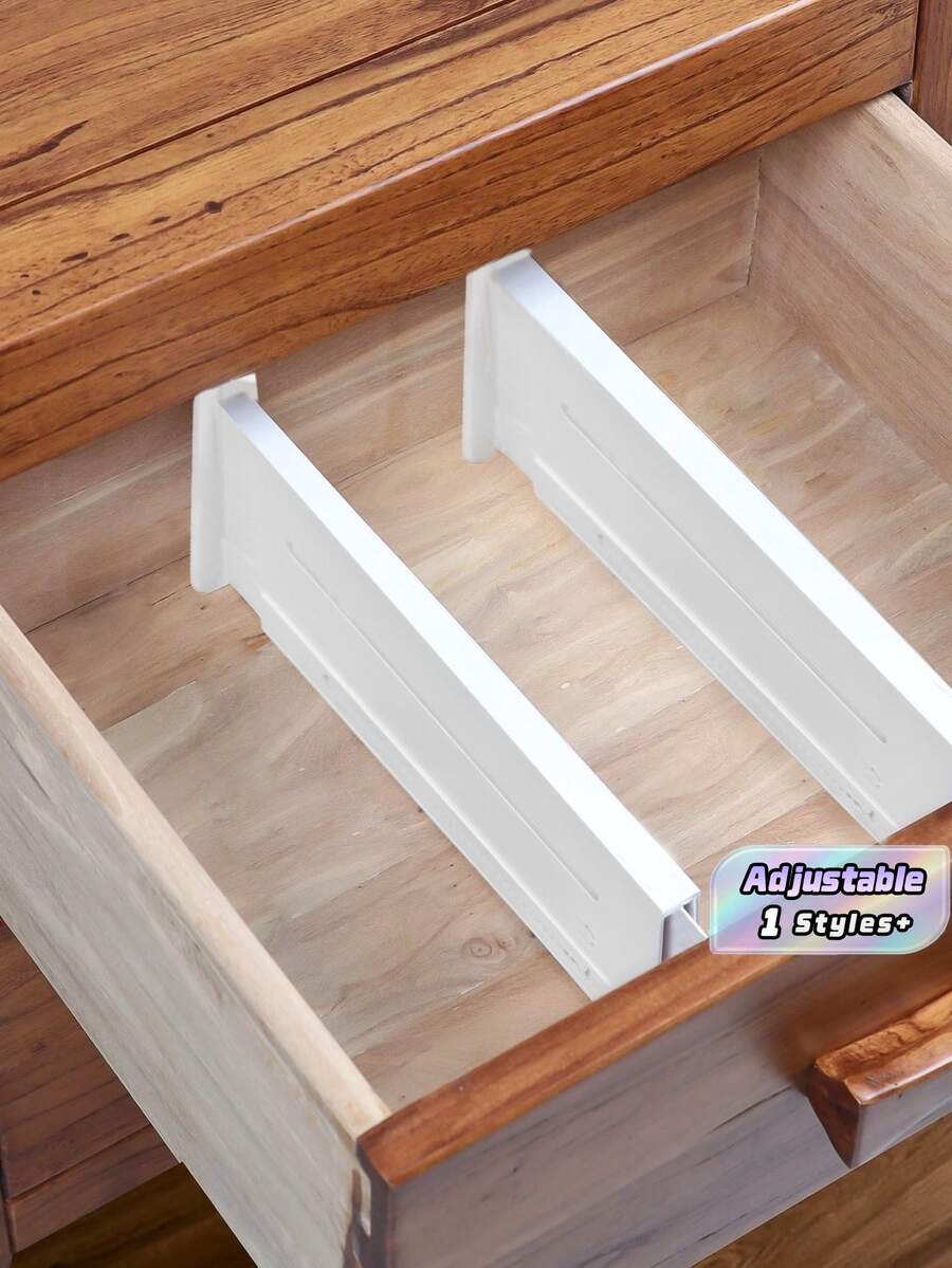 1PC Solid Drawer Divider, White ABS Adjustable Partition For Drawer Organizer, Home Bedroom Room Decor, Fall Holiday Decoration