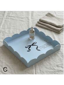 Haus Hana Handmade Light Blue Bow Lace Storage Box – Japanese Simple Style Makeup Organizer, Acrylic Gift Jewelry Box For Vanity Desk, Summer Aesthetic Home Decor, Ins Style Keepsake Case For Cosmetics & Accessories - Baby Blue - View 4