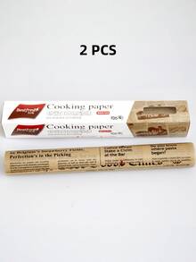 1 捲咖啡復古報紙圖案烘焙油紙，烤麵包片烹飪紙不沾食物包裝紙，可隨意裁剪尺寸烘焙工具廚房配件 - 咖啡棕 - 查看 12