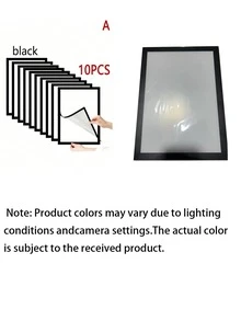 1 SET A4 Magnetic Plastic Photo Frames - black - View 7