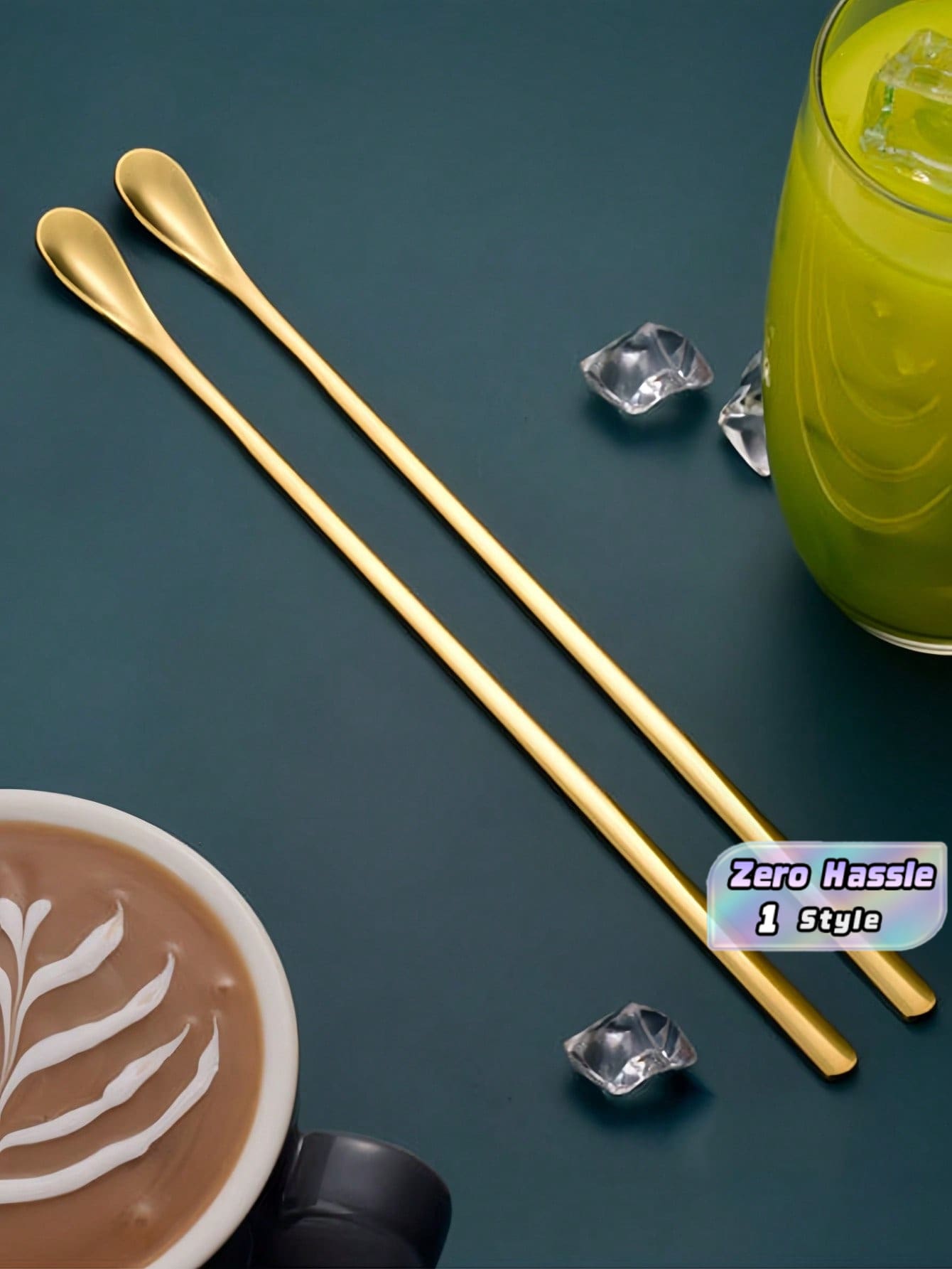 1 Pc Gold Bar Spoon, Long Handle Stainless Steel Cocktail Mixing Spoon For Bartending, Home Bar & Kitchen - View 1
