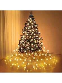1 Christmas Tree Light, Waterfall Christmas Lights, USB-Powered Christmas Lights, 6.6-Foot Hanging 200-LED Christmas Light String, Suitable For Holiday Party Decorations, Christmas Decorations, Christmas Tree Gifts, - Round waterfall light - View 11