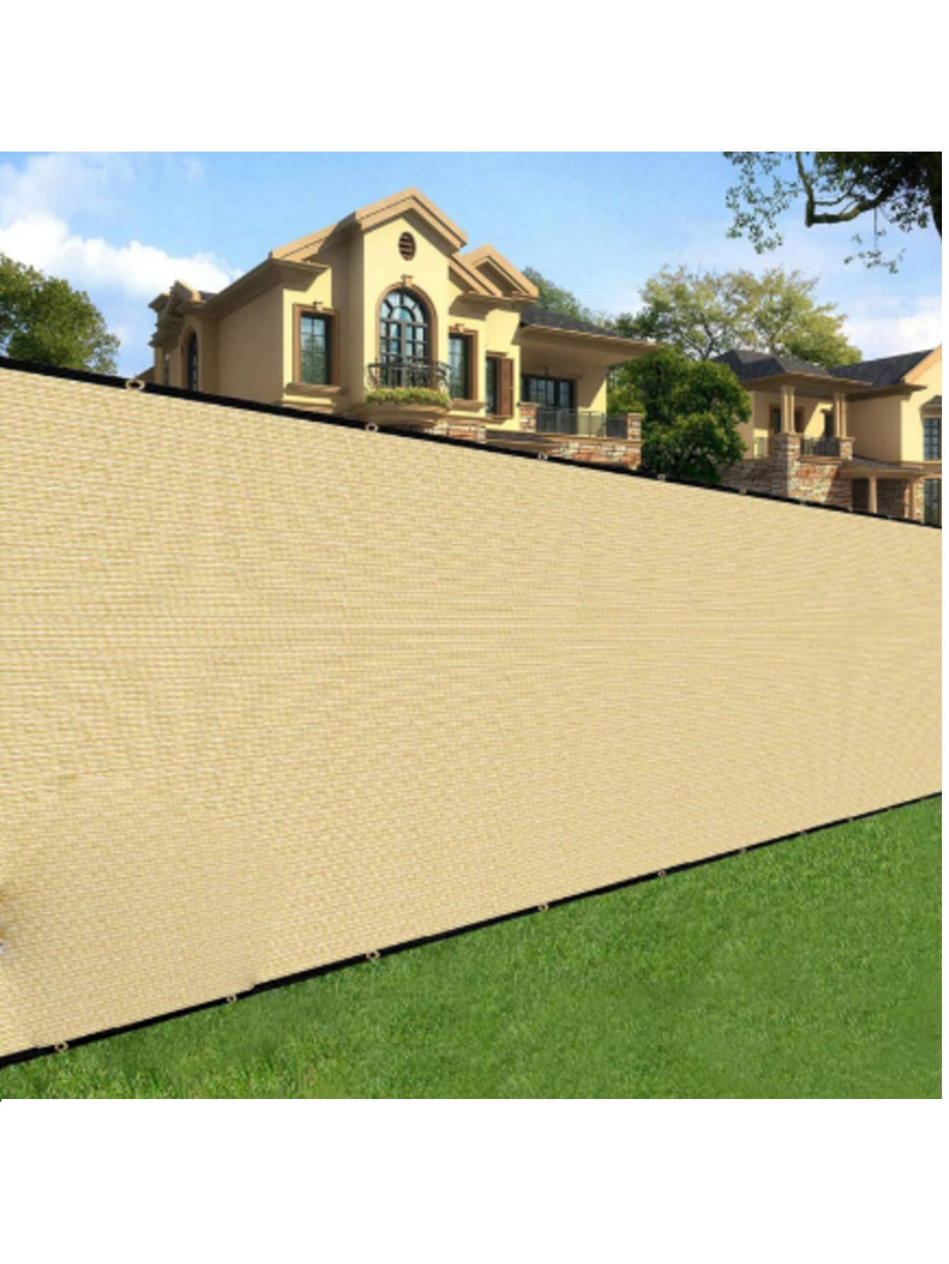 Opaque Privacy Screen Fabric, Sun Shade Sail, Outdoor Fence Screen Fabric, Fence Screen Fabric, Sun Canopy, UV-Resistant Sun Shade Cloth, Suitable For Porch, Patio, Backyard, Privacy Screen Fabric (Gray, Black, Beige) - Multicolor - View 1