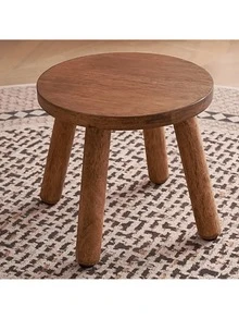 VingeGa 1pc Wooden Medieval Plant Stand, Shoe Bench, Step Stool, 9.41 Inch (24cm) High Planter Table, For Indoor Plants, Modern Accent Table, Flower Pot Riser, Small Round Side/End Table - Multicolor - View 19