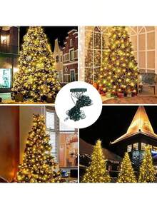 1 Christmas Tree Light, Waterfall Christmas Lights, USB-Powered Christmas Lights, 6.6-Foot Hanging 200-LED Christmas Light String, Suitable For Holiday Party Decorations, Christmas Decorations, Christmas Tree Gifts, - Round waterfall light - View 4