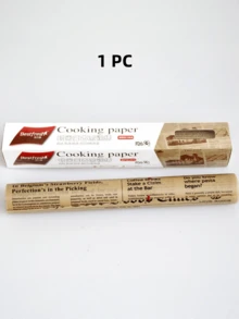 1 捲咖啡復古報紙圖案烘焙油紙，烤麵包片烹飪紙不沾食物包裝紙，可隨意裁剪尺寸烘焙工具廚房配件 - 咖啡棕 - 查看 13