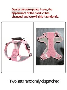 1 Pc Night Reflective Pet Harness, Lightweight Breathable Lining Dog Chest Strap With Comfort Top Handle, Slide Adjustable Buckles, For Walking Training Hiking - Pink - View 14
