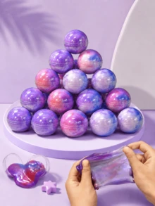MINKOJA Galaxy Slime 星球派對禮品包，兒童玩具，彈性不黏手，適合男孩女孩，可拉伸史萊姆套組，適用於教室獎勵、聖誕襪填充物、派對用品、生日禮物（隨機顏色）（隨機顏色盒裝） - 01 - 查看 1