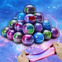 MINKOJA Galaxy Slime 星球派對禮品包，兒童玩具，彈性不黏手，適合男孩女孩，可拉伸史萊姆套組，適用於教室獎勵、聖誕襪填充物、派對用品、生日禮物（隨機顏色）（隨機顏色盒裝） - 01 - 查看 15