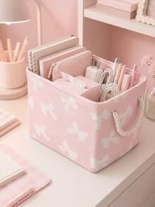 ROMWE Kawaii Cartoon Figure Graphic Large Capacity Laundry Hamper/Basket - Baby Pink - View 3