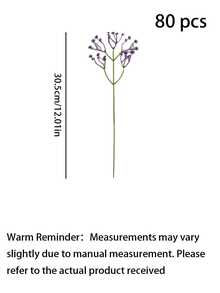 80pcs Starry Sky Artificial Flowers, Fresh And Romantic Fake Flower Bouquet, Made Of Fade-Resistant Plastic Material, Suitable For Home And Outdoor Garden Decor, Wedding, Hotel Lobby, Party, Birthday Atmosphere Decor - Purple - View 8