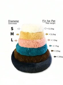 1PC Fluffy Long Velvet Warm Skin Friendly Round Wrap Around Cozy Soft Pet Bed For Cats Small Dogs Light Brown Home Pet Supplies Gift - Mocha Brown - View 4