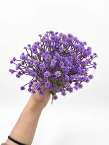 80pcs Starry Sky Artificial Flowers, Fresh And Romantic Fake Flower Bouquet, Made Of Fade-Resistant Plastic Material, Suitable For Home And Outdoor Garden Decor, Wedding, Hotel Lobby, Party, Birthday Atmosphere Decor - Purple - View 2