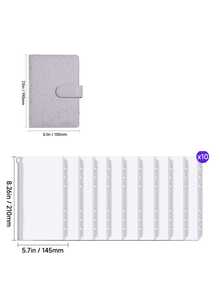 1 Set A5/A6 Size PU Leather Multi Functional Photo Card Album Refillable Binder Notebook With Rings For Pictures Tickets Cards Daily Planning Journal Office School Student Travel Gift Organization Storage Scrapbooking Supplies Vintage - Star model - View 21