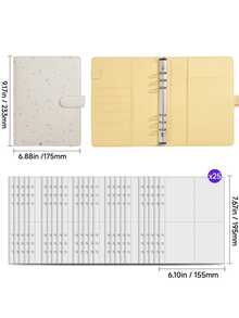 1 Set A5/A6 Size PU Leather Multi Functional Photo Card Album Refillable Binder Notebook With Rings For Pictures Tickets Cards Daily Planning Journal Office School Student Travel Gift Organization Storage Scrapbooking Supplies Vintage - Star model - View 26