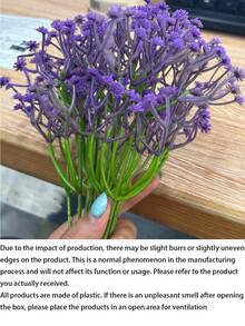 80pcs Starry Sky Artificial Flowers, Fresh And Romantic Fake Flower Bouquet, Made Of Fade-Resistant Plastic Material, Suitable For Home And Outdoor Garden Decor, Wedding, Hotel Lobby, Party, Birthday Atmosphere Decor - Purple - View 5