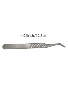 Cross-Border Stainless Steel False Eyelash Tweezers, Eyelash Implantation Tweezers, Flower-Shaped Gold Feather Clamp, High-Precision Eyelash Tweezers With Netted Patterns - فضي - مشاهدة 18