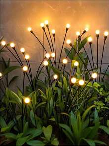 Solar Garden Lights, 1pc 6/8/10LED Solar Outdoor Swaying Lights, Waterproof Firefly Lights For Patio Pathway Outdoor Decor, Premium Bulb Base&Vary In Lenth - multicolor - View 5