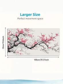 1PC Various Sizes Non Slip Rubber Base Extended Cherry Blossom Branch Design Gaming Mouse Pad Desk Mat Durable Smooth Surface For Laptop Computer Office Home Study Learning Decor Accessory Gift For Gamers Students - Rectangle - View 4