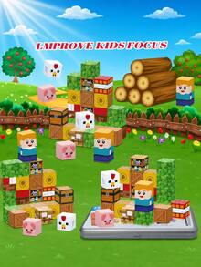 2CM-27PCS Magnetic Cube Building Blocks, 8 Styles Optional With Iron Storage Box, Colorful Pattern Magnet Blocks For DIY Scene Construction, Suitable For Kids Daily Play & Birthday Gifts, Back To School - Multicolor - View 8