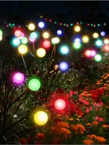 Solar Garden Lights, 1pc 6/8/10LED Solar Outdoor Swaying Lights, Waterproof Firefly Lights For Patio Pathway Outdoor Decor, Premium Bulb Base&Vary In Lenth - multicolor - View 4