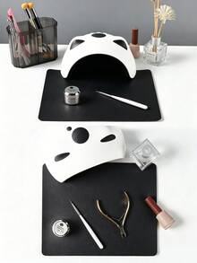 Waterproof And Durable Nail Art Table Mat, Made Of Waterproof And Soft PU Leather, Designed For Studio Tabletops And Foldable Nail Art Armrests. Ideal For Nail Artists In Salons And For Home Use. - Classic Black - View 2