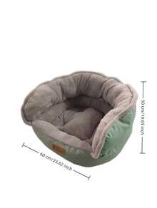 1pc Capacity Soft Round Dog Bed With Plush Cover, Non-Slip Bottom, Machine Washable Polyester Fiber, Suitable For Small To Large Dogs, Enhances Home Comfort - Multicolor - View 16