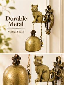 Cirelle 1Pc Vintage Animal-Shaped Metal Door Bell, Elephant/Owl Iron Wind Chime Wall Hanging, Rustic Decorative Ringing Bell For Front Door, Entryway, Garden, Patio, Porch, Farmhouse Home Decor, Housewarming, Birthday & Holiday Gift - Multicolor - View 5