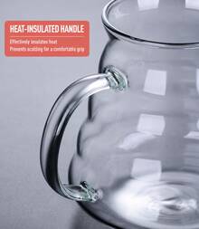 1pc Simple Heat-Resistant Glass Coffee Pot With Cute Cloud Design, Hand Drip Coffee Maker, Coffee Filtering Cup, Coffee Accessories - transparent - View 9