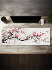 1PC Various Sizes Non Slip Rubber Base Extended Cherry Blossom Branch Design Gaming Mouse Pad Desk Mat Durable Smooth Surface For Laptop Computer Office Home Study Learning Decor Accessory Gift For Gamers Students - Rectangle - View 6