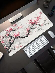 1PC Various Sizes Non Slip Rubber Base Extended Cherry Blossom Branch Design Gaming Mouse Pad Desk Mat Durable Smooth Surface For Laptop Computer Office Home Study Learning Decor Accessory Gift For Gamers Students - Rectangle - View 7