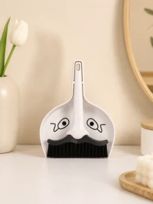 Zazumi 1Pc Desktop Mini Broom Set, Dustpan Set, Mr. Beard/Mr. Glasses Pattern, Suitable For Cleaning Student Desks/Office Desks/Kitchen Stoves/Corners And Crevices, Cleaning Combo Set, Broom, Dustpan - multicolor - View 6