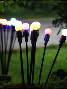 Solar Garden Lights, 1pc 6/8/10LED Solar Outdoor Swaying Lights, Waterproof Firefly Lights For Patio Pathway Outdoor Decor, Premium Bulb Base&Vary In Lenth - multicolor - View 6