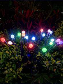 Solar Garden Lights, 1pc 6/8/10LED Solar Outdoor Swaying Lights, Waterproof Firefly Lights For Patio Pathway Outdoor Decor, Premium Bulb Base&Vary In Lenth - multicolor - View 3