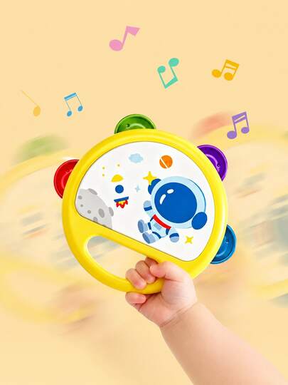 6 Styles Baby Handheld Tambourine Toy, 0+ Months Hand Drum With Cute Cartoon Animal Print, Lightweight & Smooth, Early Educational Sensory Musical Toy For Newborn Toddlers, Ideal Baby Shower & Birthday Gift