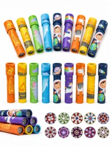 MINKOJA 1/6/12件装万花筒，魔术派对游戏，趣味益智玩具，派对礼品，男孩礼物，圣诞礼物，生日礼物，课堂奖品，嘉年华奖品，圣诞节，万圣节，圣诞礼物，万圣节礼物，圣诞礼物 - 彩色 - 查看 1