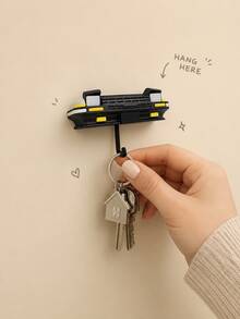 superFUNNYmarket 1Pc AE86/Mia Car Shaped Key Holder, Creative Wall-Mounted Key Hanger With Light-Up Headlights, Retro Car Rear Design Hook, Multiple Styles & Colors Available, Durable Plastic Key Organizer For Entryway, Hooks Light Up When Keys Are Hung, - multicolor - View 2