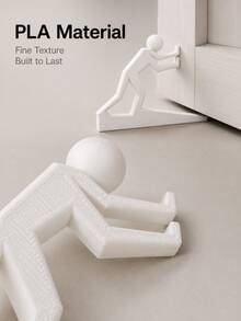 Joivida Door Buddy Human-Shaped Door Stopper Made Via 3D Printing. Designed As A Pushing Figure Silhouette, Offered In Assorted Soft Solid Hues. It Holds Doors Open Steadily, Acting As A Fun Daily Functional Ornament And Personalized Gift Option. - multicolor - View 10