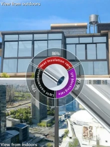 1 Roll One-Way Mirror Window Film, Reflective Privacy Glass Tint For Heat Control & UV Blocking, Self-Adhesive Static Cling For Home & Office - A - View 8